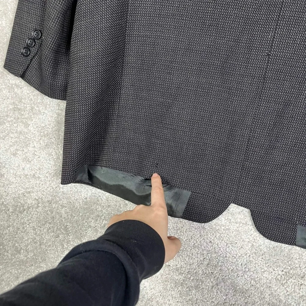 Vintage Yves Saint Laurent Blazer Mens 42R Black Worsted Wool Made in Canada
